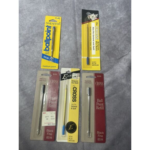 cross & shaeffer pen refill black fine, blue, blue medium  Ball Point‎ Vintage - Picture 1 of 10